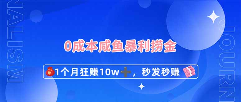 （14257期）0成本闲鱼暴利捞金，1个月狂赚10W+，秒发秒赚新玩法-云网创
