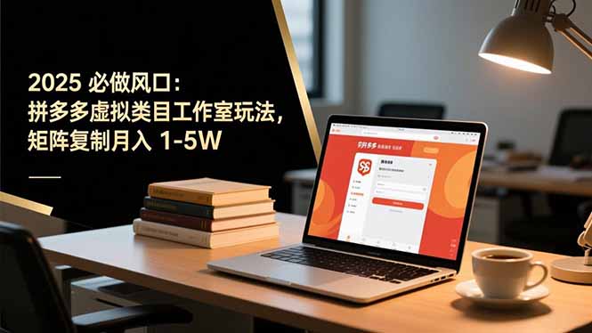 2025 必做风口：拼多多虚拟类目工作室玩法，矩阵复制月入 1-5W-云网创