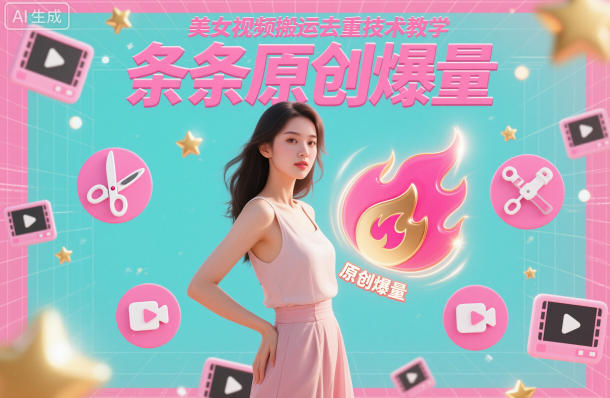 美女视频搬运去重技术教学,条条原创爆量-云网创