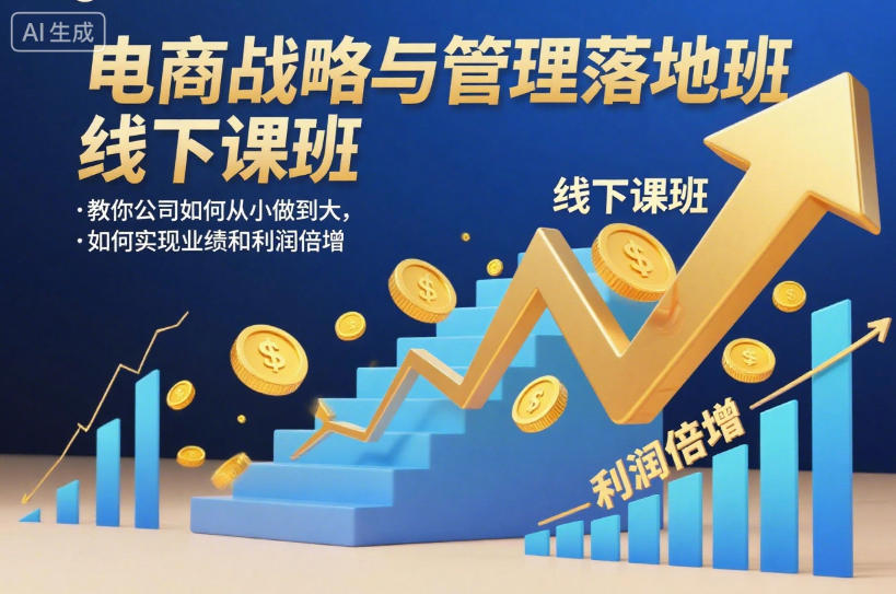 电商战略与管理落地班线下课,教你公司如何从小做到大,如何实现业绩和利润倍增【录音】-云网创