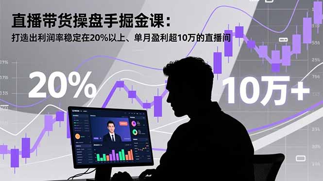 直播带货操盘手掘金课:打造出利润率稳定在20%以上、单月盈利超10万的直播间-云网创