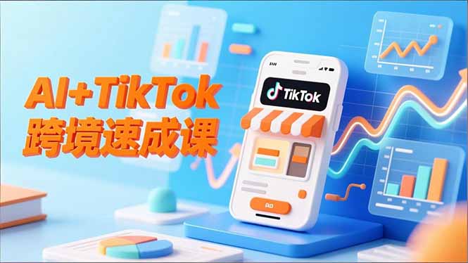 AI+TikTok跨境速成课,智能翻译、店铺定位、流程拆解,7天高效上线运营-云网创