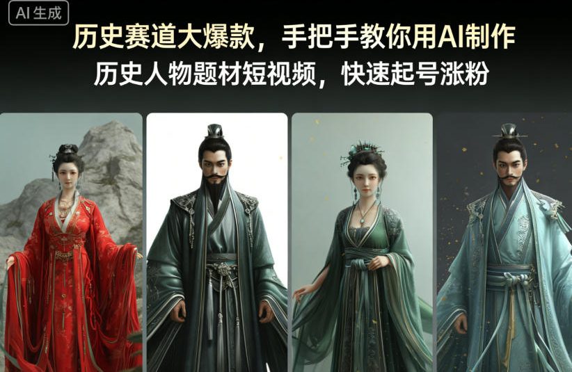 历史赛道大爆款,手把手教你用AI制作历史人物题材短视频,快速起号涨粉-云网创