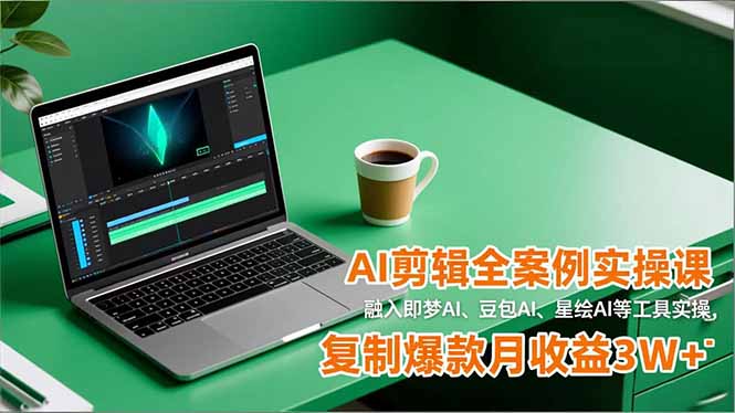 AI剪辑全案例实操课,融入即梦AI、豆包AI、星绘AI等工具实操,复制爆款月收益3W+-云网创