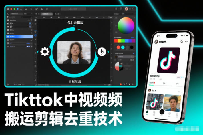 Tiktok中视频纯搬运剪辑去重技术,外来技术,自行测试-云网创