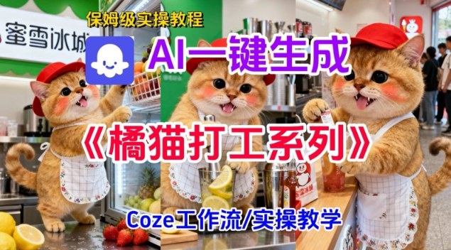 Coze扣子工作流一键生成胖橘猫打工短视频,保姆级实操搭建教学-云网创