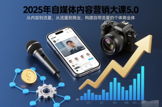 2025年自媒体内容营销大课5.0,从内容到流量,从流量到商业,构建自带流量的个体商业体-云网创