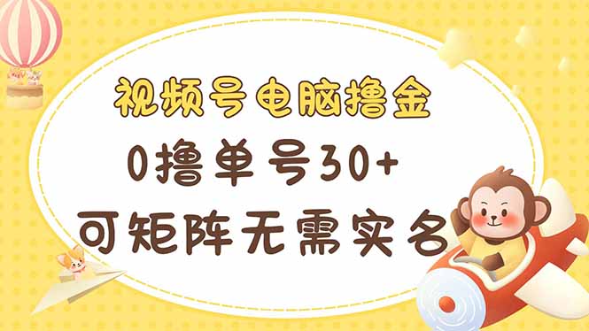 (14220期)视频号电脑撸金 0撸单号30+ 可矩阵 无需实名多号多得-云网创