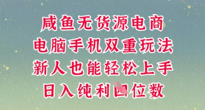 咸鱼无货源电商，多种运营方式，带你从零到一拿结果，可做代运营，也可软件一键发布【揭秘】-云网创
