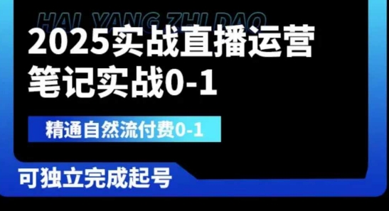 2025实战直播运营0-1，精通自然流付费0-1，可独立完成起号-云网创